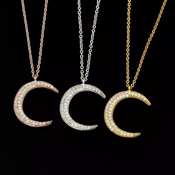 Boutique Jewelry - ✨HP! ✨Crystal Encrusted Crescent Moon Necklace✨